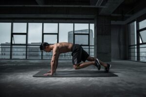 3 Day Workout for Weight Loss: Woman performing strength exercises targeting arms and core to boost fat loss and improve fitness.